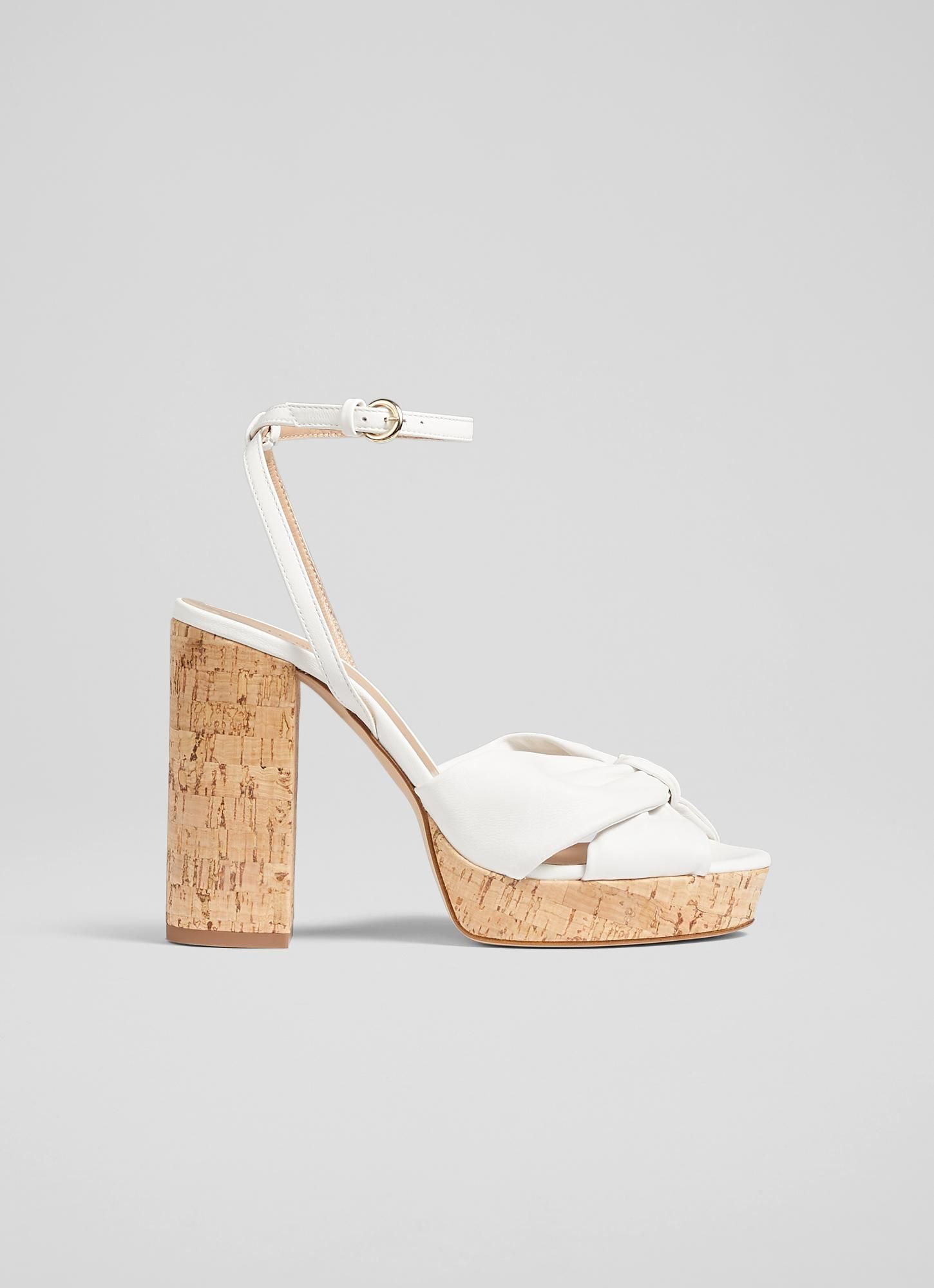 White cork platform sandals top